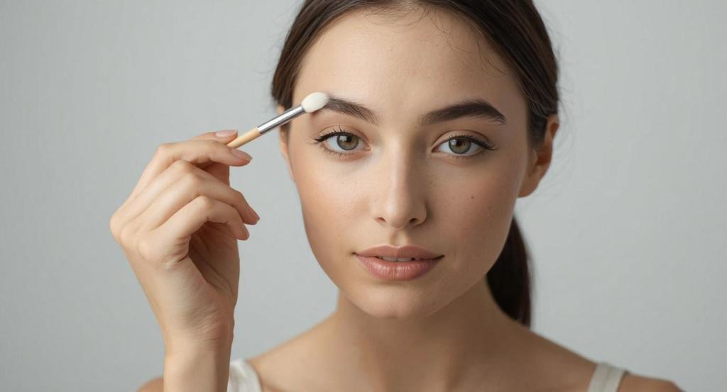 Chica limpiando las cejas
